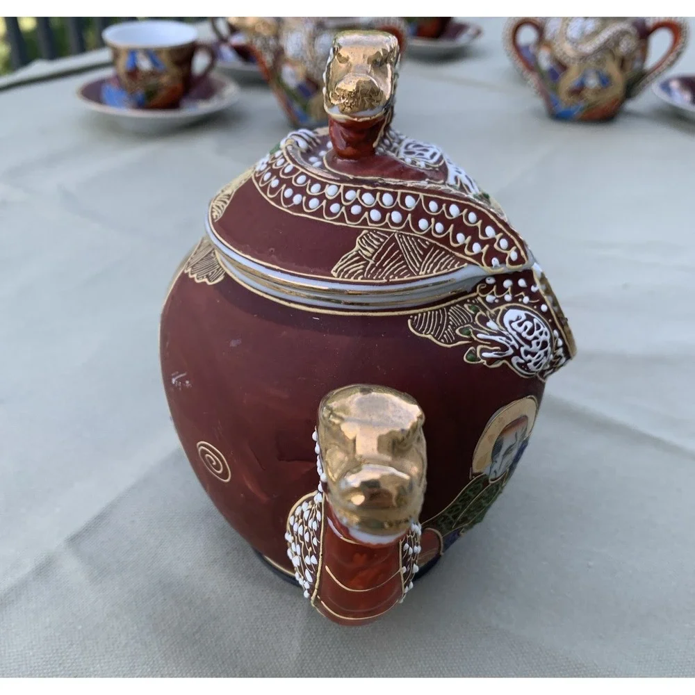 VTG JB Betson Dragonware 15 PC Tea Set Moriage Teapot Cups Saucers